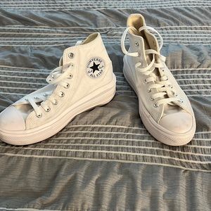 White platform high top Converse